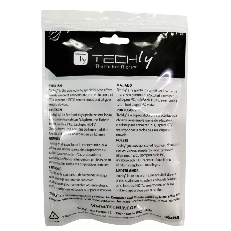 Techly kabelio adapteris keitiklis HDMI į VGA juodas 0,1 m 1920x1200 60 Hz