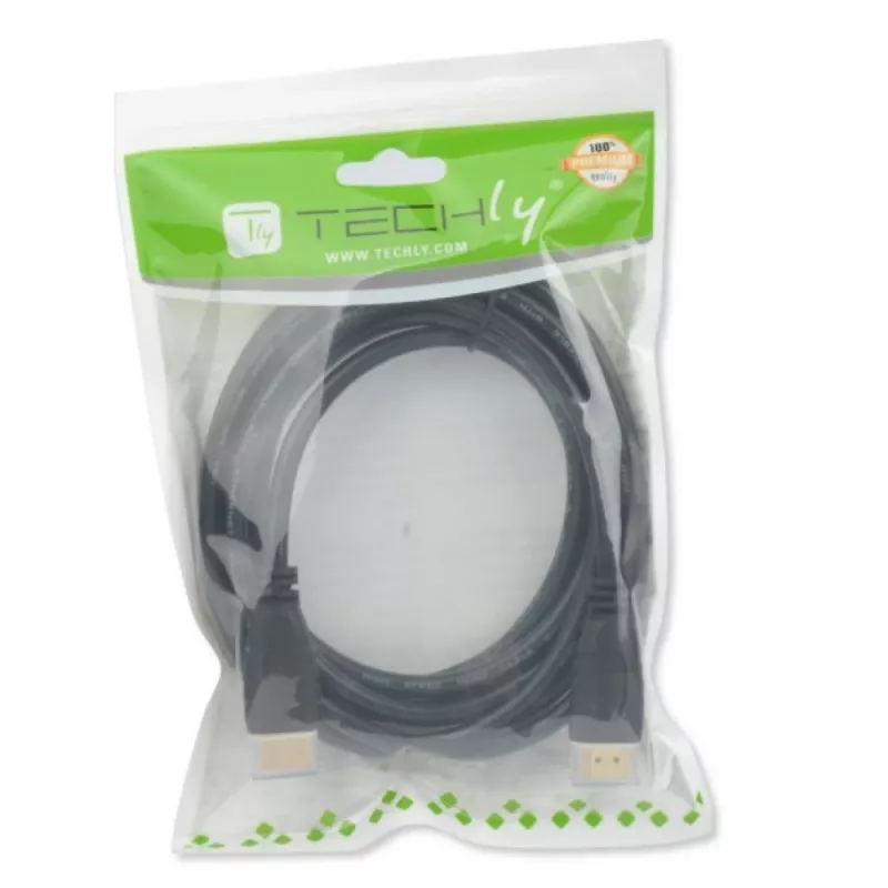 HDMI laidas TECHLY ICOC HDMI21-8-030 3 m, HDMI A tipo kištukas–kištukas, HDMI 2.1, 48 Gbit/s, paauksuoti kontaktai, juodas