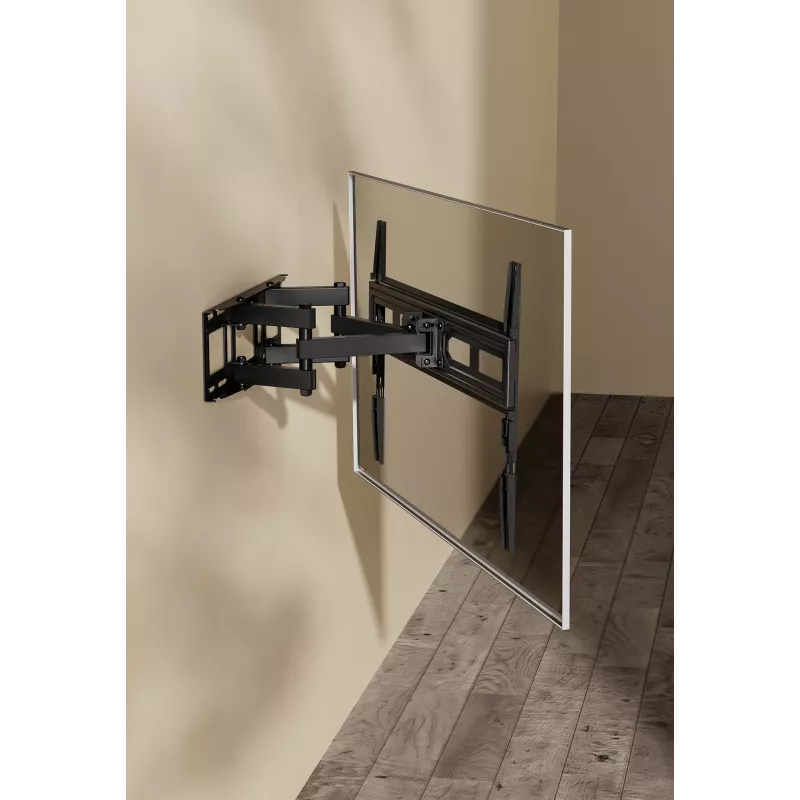 Manhattan televizoriaus ir monitoriaus laikiklis, tvirtinamas prie sienos, visiškai judamas, 1 ekranas, 37–65 inch, juodas, VESA 100x100 iki 600x400 mm, maks. 40 kg