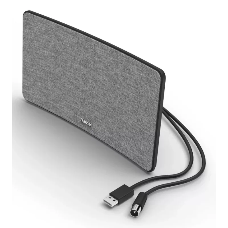 Vidinė televizijos antena Hama Fabric Design juoda pilka USB 2 m