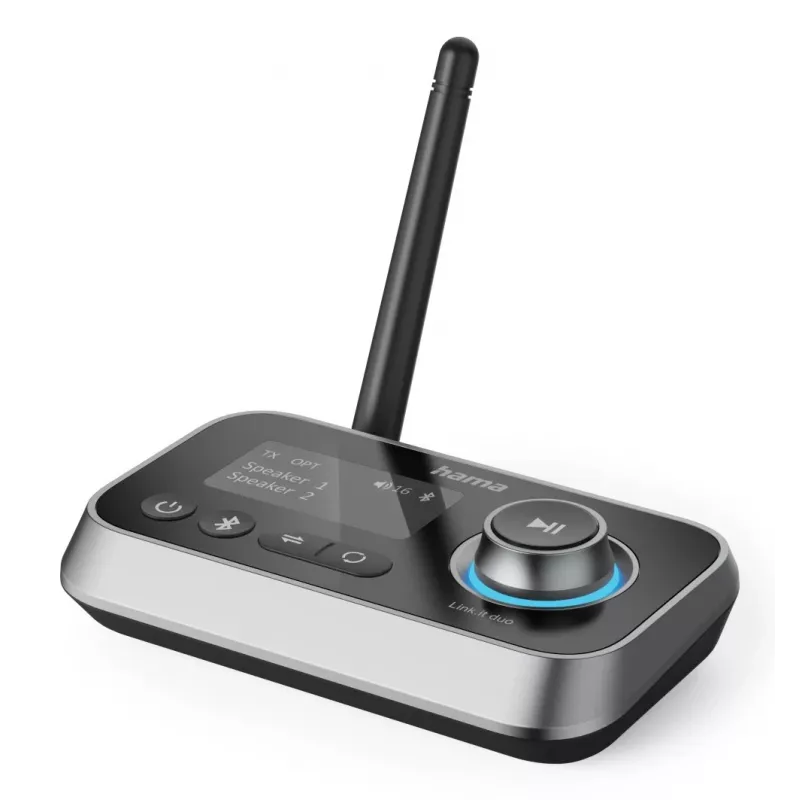 Belaidis garso siųstuvas-imtuvas HAMA Link.it duo 3,5 mm, Bluetooth, 10 m nuotolis, maitinamas per USB, juodas