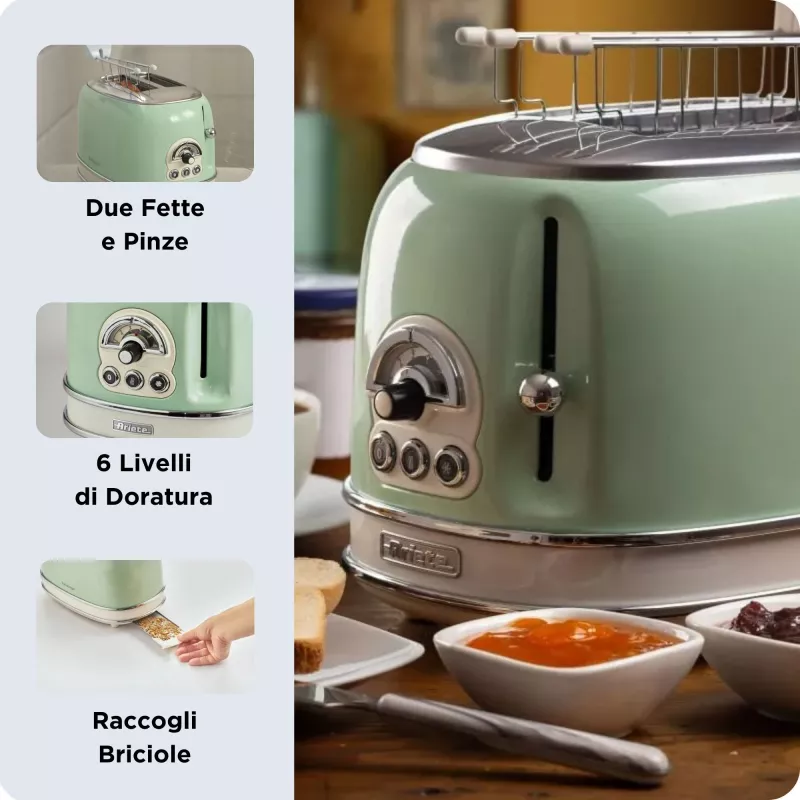 Ariete 0155/04 6 2 riekės (-ių) 810 W Žalias