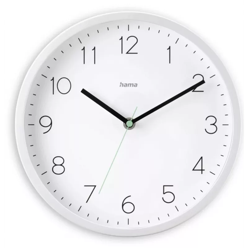 Sieninis laikrodis HAMA Menorca, analoginis, Ø 25 cm, baltas