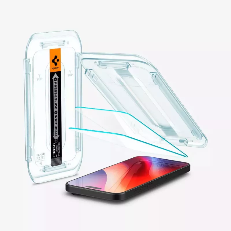 Ekrano apsauga Spigen GLAS.tR EZ Fit Apple iPhone 16 Pro Grūdintas stiklas Skaidrus 2 vnt.