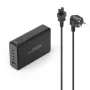 Įkrovimo stotelė HAMA 201977, bendra galia 240 W, 4× USB-C, 1× USB-A, juoda