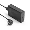 Įkrovimo stotelė HAMA 201977, bendra galia 240 W, 4× USB-C, 1× USB-A, juoda