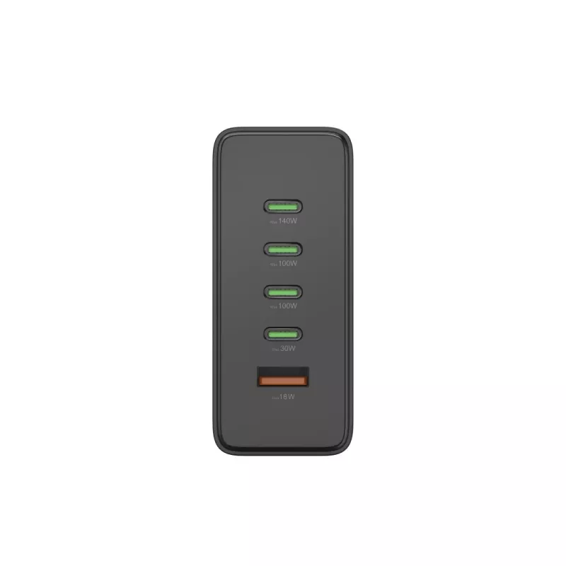 Įkrovimo stotelė HAMA 201977, bendra galia 240 W, 4× USB-C, 1× USB-A, juoda