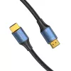 HDMI laidas Vention 8K 48 Gbps HDMI 2.1 medvilniniu apvalkalu patinas-patinas 1 m mėlynas aliuminis