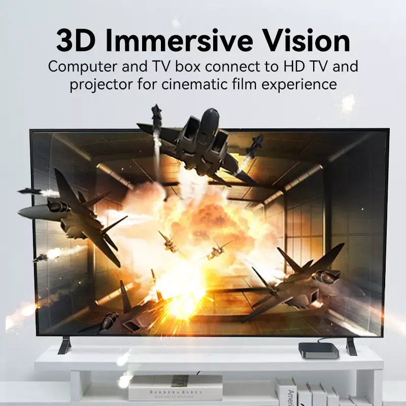HDMI laidas Vention 8K 48 Gbps HDMI 2.1 medvilniniu apvalkalu patinas-patinas 1 m mėlynas aliuminis