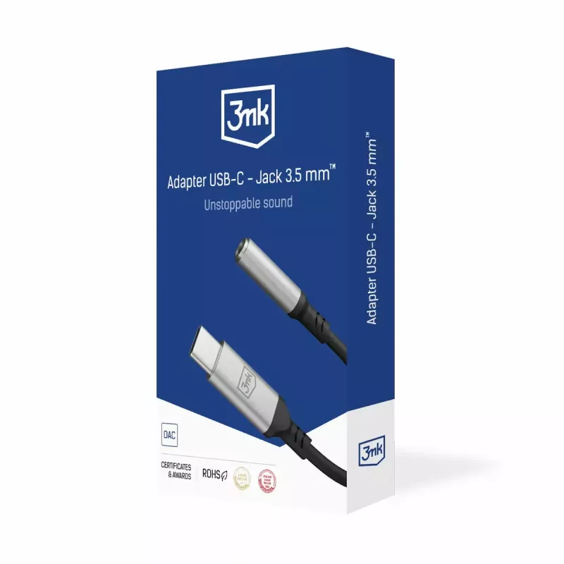 3,5 mm USB laidas 3MK 3,5 mm lizdas 1 vnt. USB-C į 3,5 mm lizdą
