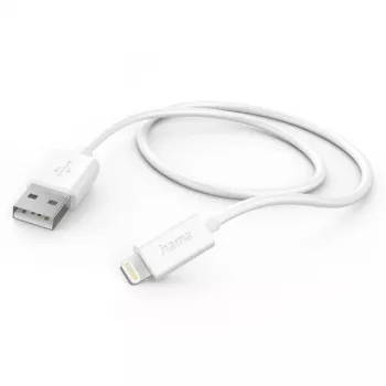 Hama įkrovimo laidas, USB-A - Lightning, 1 m, baltas