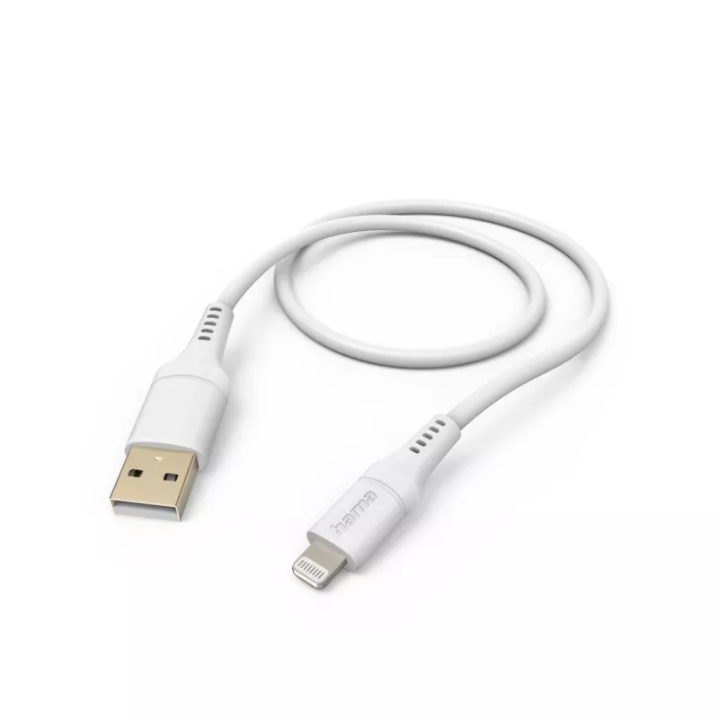 Hama Flexible kabelis 1.5 m White Lightning to USB A 2.4 A