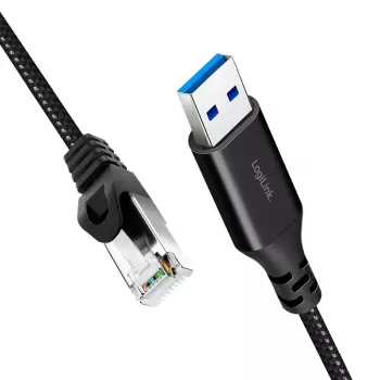 Tinklo kabelis LogiLink CU0401 RJ-45 Cat6 1,5 m Juodas