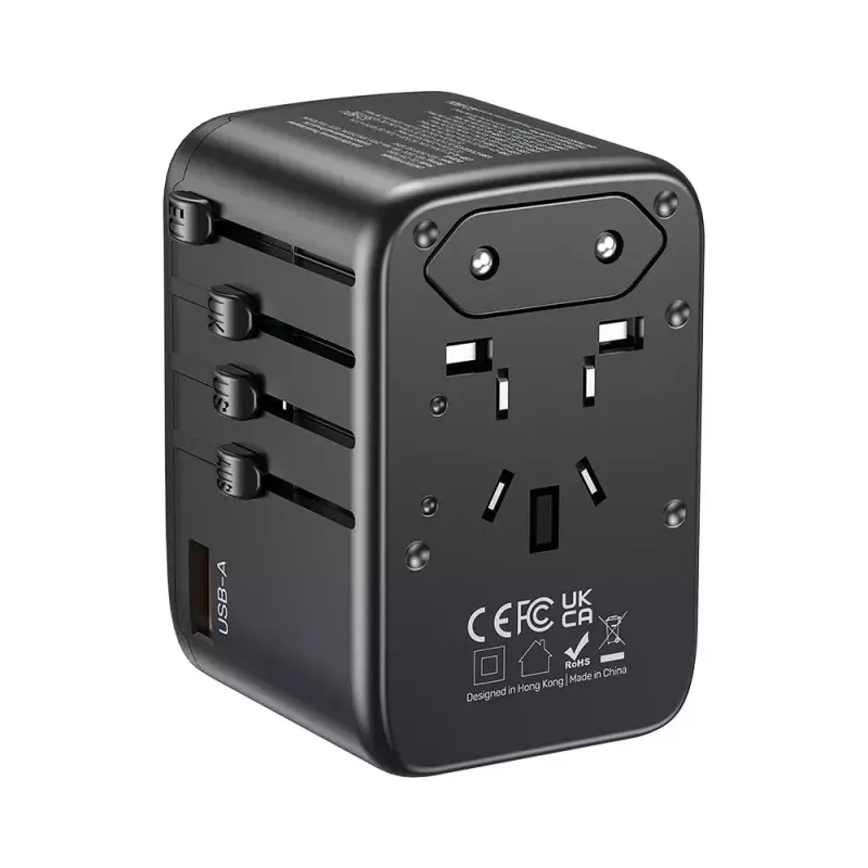 Maitinimo kištuko adapteris UNITEK P1122ABK01 Universalus Juodas C, G, I tipo