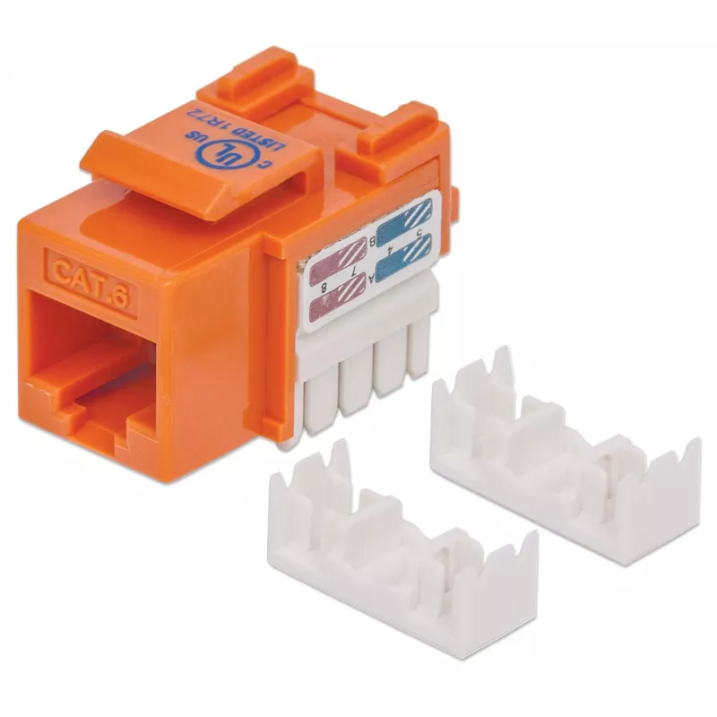 Intellinet Keystone Jack, Cat6, UTP, Punch-down, Oranžinis