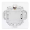 Intellinet 2 prievadų Cat6 10G ekranuota RJ45 sieninė rozetė, įleidžiamam montavimui, su priekine plokšte, STP, signalinė balta RAL9003