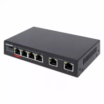 Intellinet 6 prievadų spartusis eterneto komutatorius su 4 PoE prievadais, 65 W galios biudžetas