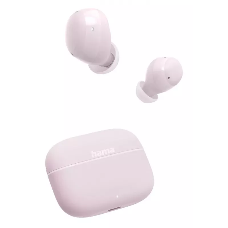 „Hama Freedom Buddy II“ ausinės, tikras belaidis stereofoninis (TWS) ryšys, į ausis dedamos, skambučiams / muzikai, „Bluetooth“, rožinė