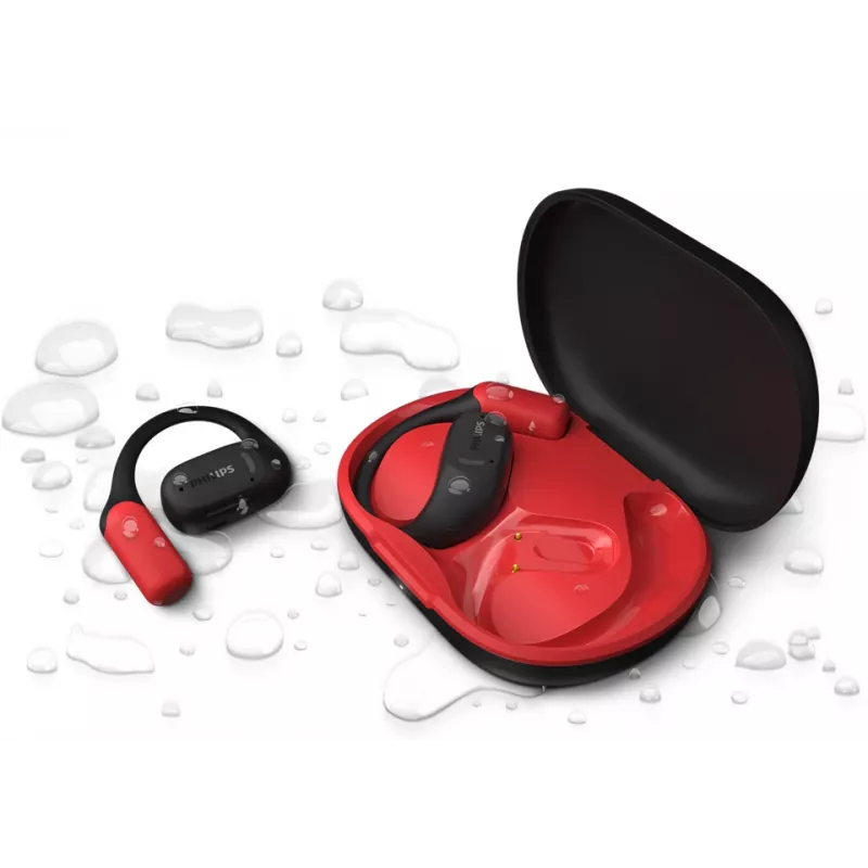 Philips 6000 serijos TAA6709BK/00 ausinės / headset True Wireless Stereo (TWS) Ausų kabliukai Sportinės Bluetooth Juoda, Raudona