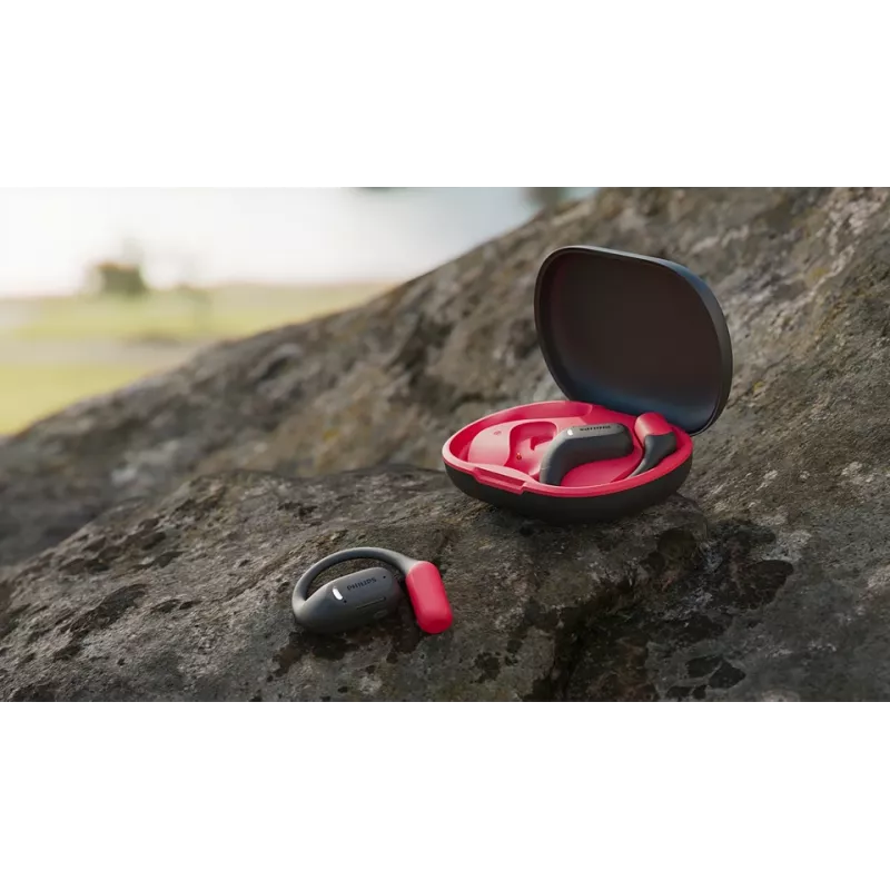 Philips 6000 serijos TAA6709BK/00 ausinės / headset True Wireless Stereo (TWS) Ausų kabliukai Sportinės Bluetooth Juoda, Raudona