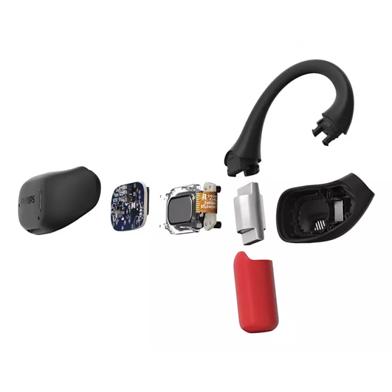 Philips 6000 serijos TAA6709BK/00 ausinės / headset True Wireless Stereo (TWS) Ausų kabliukai Sportinės Bluetooth Juoda, Raudona
