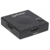 Manhattan HDMI jungiklis, 2 prievadų, 1080p, jungia 2 HDMI šaltinius prie 1 ekrano, automatinis ir rankinis perjungimas (mygtuku), nereikalauja išorinio maitinimo, juodas, trejų metų garantija