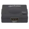 Manhattan HDMI jungiklis, 2 prievadų, 1080p, jungia 2 HDMI šaltinius prie 1 ekrano, automatinis ir rankinis perjungimas (mygtuku), nereikalauja išorinio maitinimo, juodas, trejų metų garantija