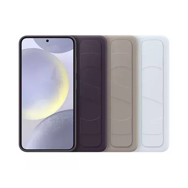 Dėklas Samsung Galaxy S24 šviesiai mėlynas vienspalvis stalinis stovas