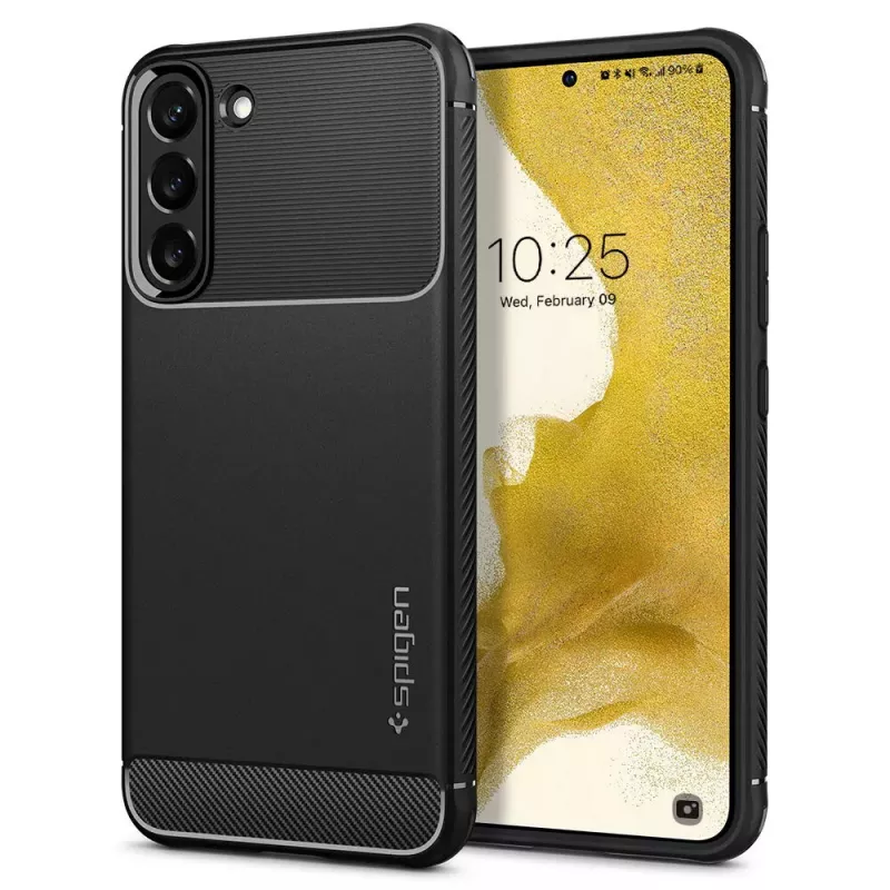 Spigen Rugged Armor mobiliojo telefono dėklas Juodas Galaxy S22 6.1 colio
