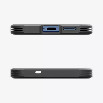 Spigen Galaxy S25 dėklas Tough Armor AI juodas dangtelis su stalo stovu