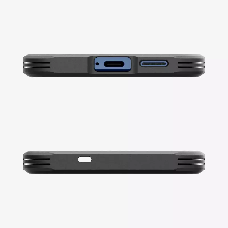 Spigen Galaxy S25 dėklas Tough Armor AI juodas dangtelis su stalo stovu
