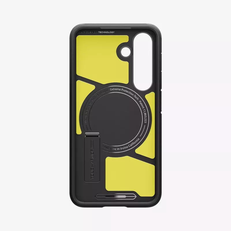 Spigen Galaxy S25 dėklas Tough Armor AI juodas dangtelis su stalo stovu