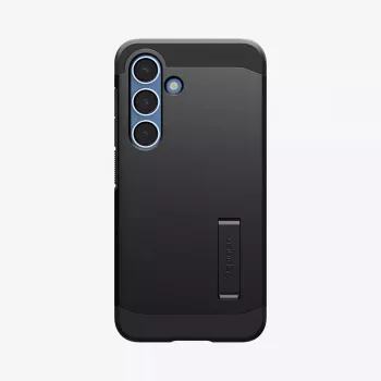 Spigen Galaxy S25 dėklas Tough Armor AI juodas dangtelis su stalo stovu