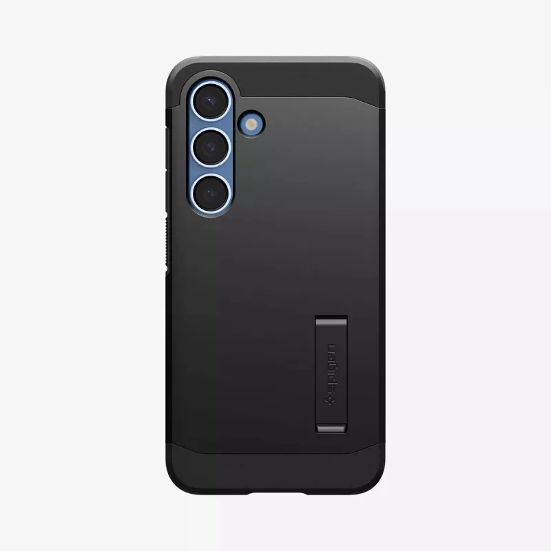 Spigen Galaxy S25 dėklas Tough Armor AI juodas dangtelis su stalo stovu