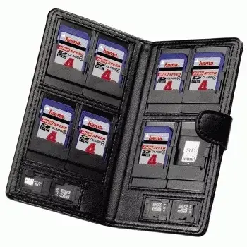 Hama „Vegas“ SD/microSD atminties kortelių dėklas Koskin, juodas