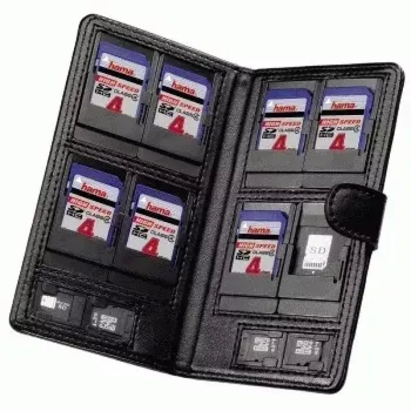 Hama „Vegas“ SD/microSD atminties kortelių dėklas Koskin, juodas