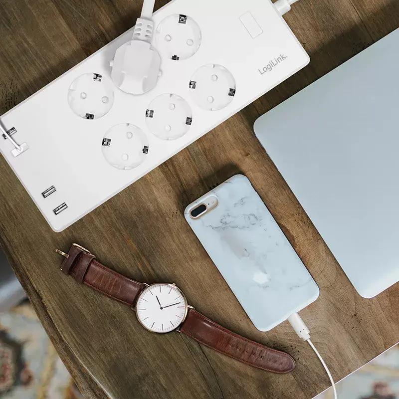 LogiLink Wi-Fi išmanusis kištukinis lizdas 6-jų vietų CEE 7/3 4x USB