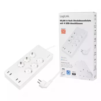 LogiLink Wi-Fi išmanusis kištukinis lizdas 6-jų vietų CEE 7/3 4x USB