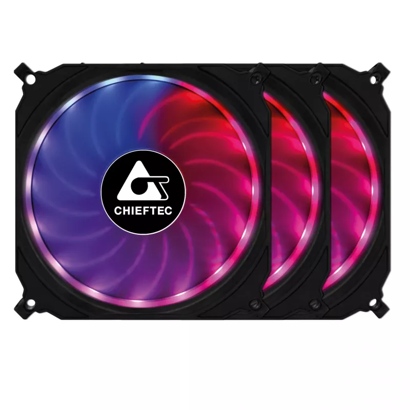 Chieftec CF-3012-RGB kompiuterio aušinimo sistema Kompiuterio korpuso ventiliatorius 12 cm Juoda