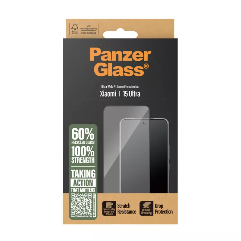 PanzerGlass ekrano apsauga Xiaomi 15 Ultra Ultra-Wide Fit atspari įbrėžimams ir smūgiams