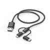 Hama 00201536 USB laidas USB 2.0 1,5 m USB A USB C juodas