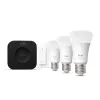 Išmanusis apšvietimo rinkinys Philips Hue White and Colour Ambience pradinis rinkinys — 3 E27 išmaniosios lemputės, reguliatorius, Bridge Pro, Bluetooth/Zigbee