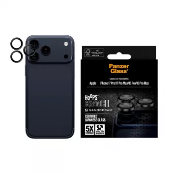 PanzerGlass ® Hoops® Ceramic II Kameros objektyvo apsauga iPhone 17 Pro | iPhone 17 Pro Max | iPhone 16 Pro | 16 Pro Max