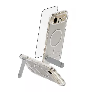 Apsauginis ekrano rinkinys PanzerGlass CARE 3-in-1 Feature Kick, skirtas iPhone Air – grūdintas stiklas, PET, silikonas, skaidrus