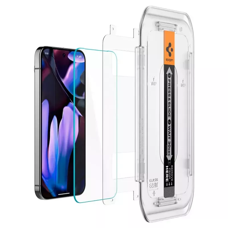Spigen Glass Screen Protector EZ Fit GLAS.tR plonas, skirtas Google Pixel 9 / 9 Pro