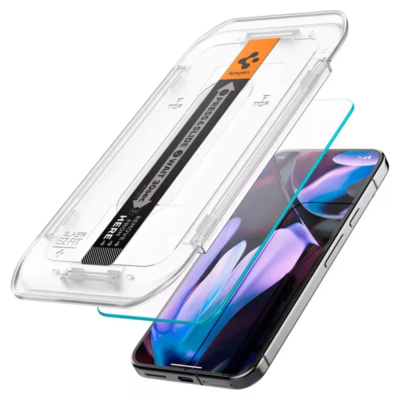 Spigen Glass Screen Protector EZ Fit GLAS.tR plonas, skirtas Google Pixel 9 / 9 Pro