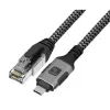 TECHLY USB-C į Gigabit Ethernet RJ45 tinklo kabelis, Cat6, 3 m, USB 3.2 Gen 1, F/UTP, juodas