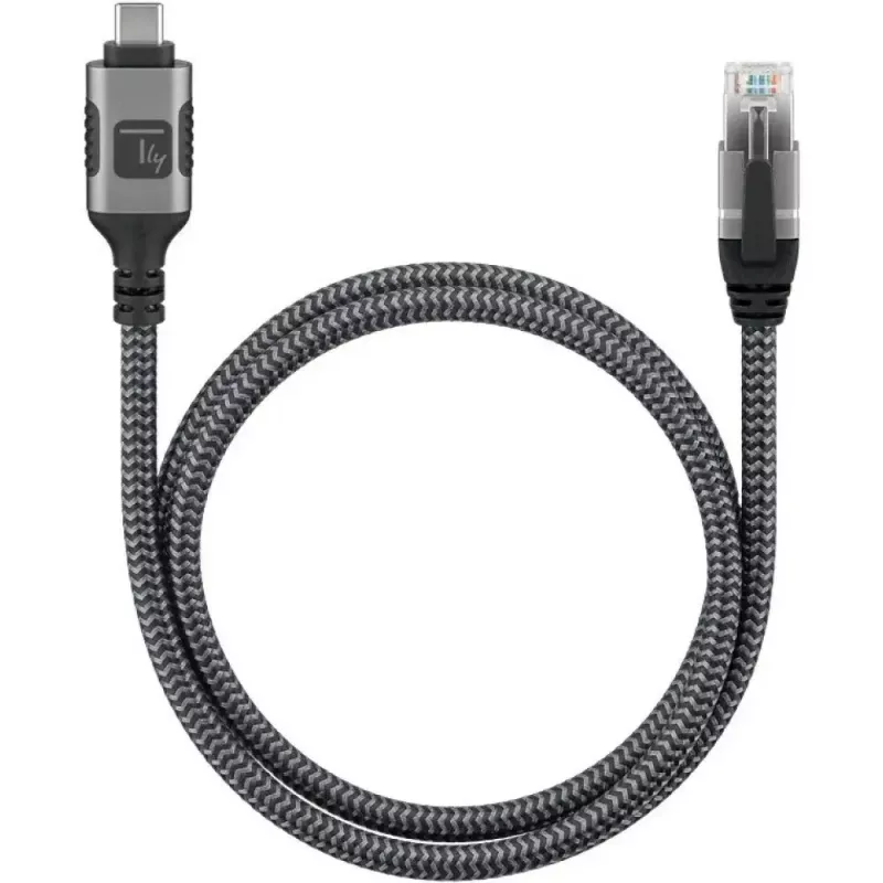 TECHLY USB-C į Gigabit Ethernet RJ45 tinklo kabelis, Cat6, 3 m, USB 3.2 Gen 1, F/UTP, juodas