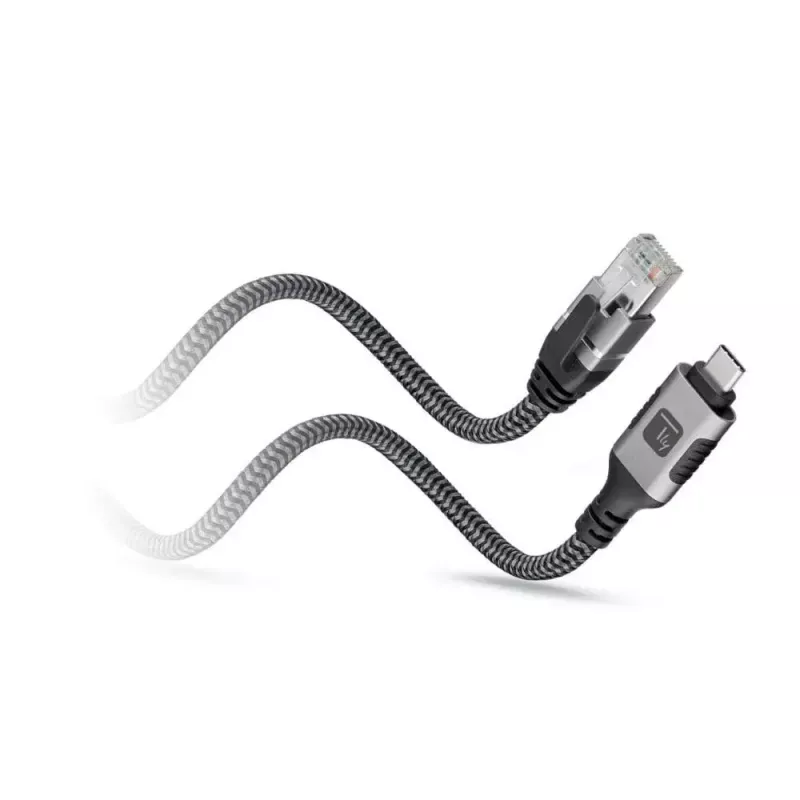 TECHLY USB-C į Gigabit Ethernet RJ45 tinklo kabelis, Cat6, 3 m, USB 3.2 Gen 1, F/UTP, juodas