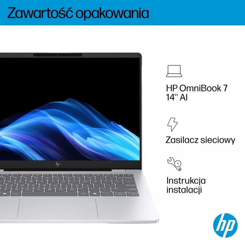 Nešiojamas kompiuteris HP OmniBook 7 AI 14-fr0003nw 14 colių Intel Core i5 16 GB RAM 512 GB SSD